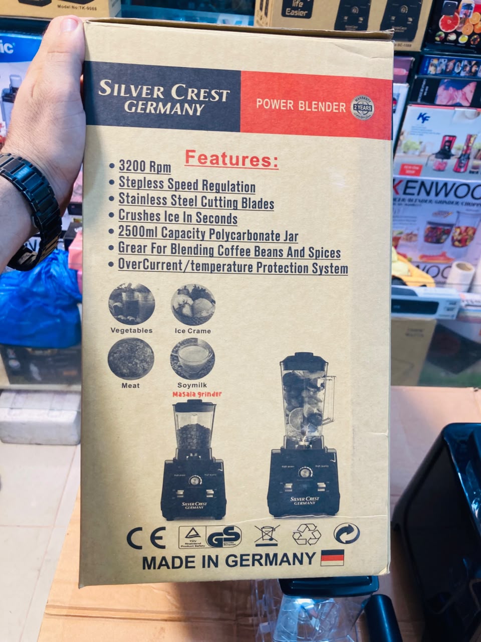 Silver Crest Germany 2-in-1 Heavy Duty Countertop Power Blender and Grinder SC-1589
