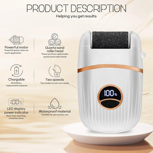 Rechargeable Foot Callus Remover β Pedicure Tool File for Dead, Hard, Cracked, Dry Skin
