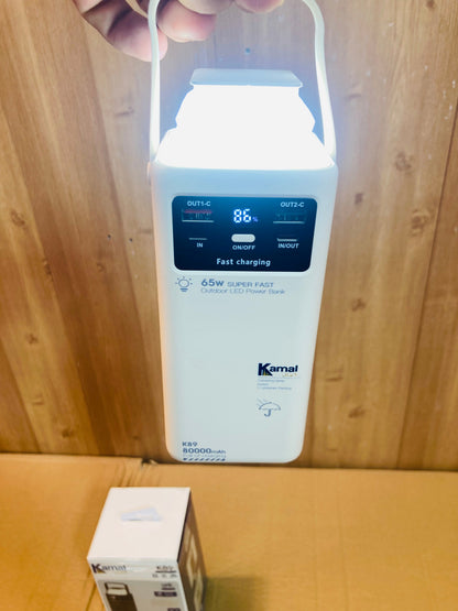 Kamal 65W 80000mAh Fast Charging Led Power Bank K89