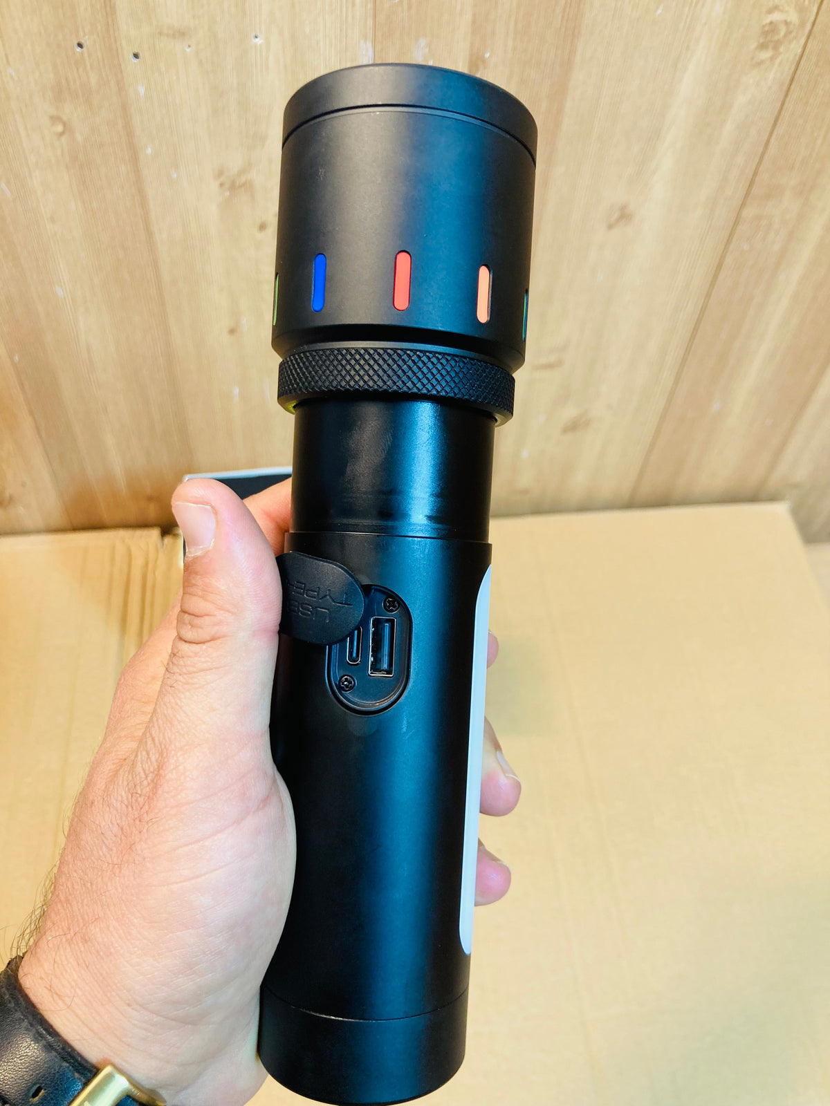 COBA Aluminum Alloy RGB Led Flashlight Torch CB-7703