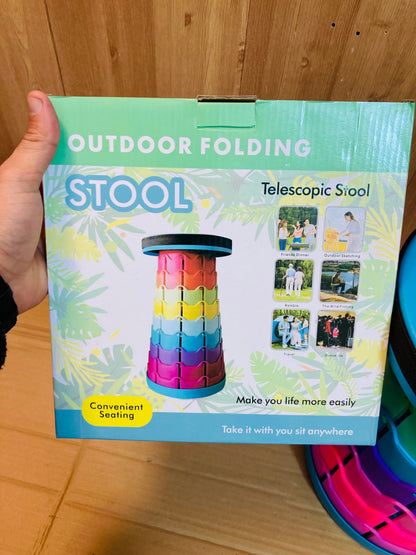Portable Retractable Camping Stool - Outdoor Folding Stool