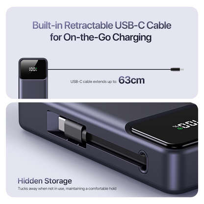 Lot Imported Duzzona P1 10000mAh Portable 22.5W Power Bank with Built-in Retractable Cable
