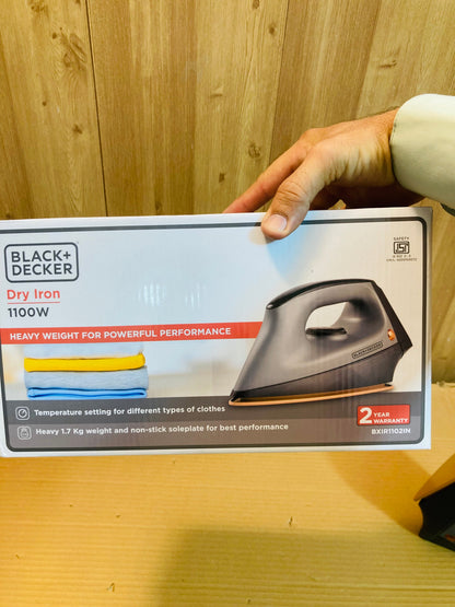 BLACK+DECKER Ceramic Soleplate Heavyweight Dry Iron 1100W - BXIR1102IN