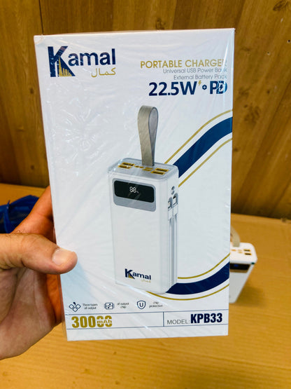 Kamal 22.5W Fast Charging 30000mAh Power Bank KPB33