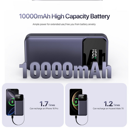 Lot Imported Duzzona P1 10000mAh Portable 22.5W Power Bank with Built-in Retractable Cable