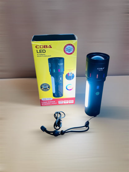 COBA Aluminum Alloy RGB Led Flashlight Torch CB-7703