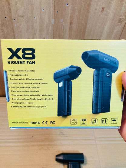 Portable High Speed Turbo Jet Fan - Air Duster Blower X8