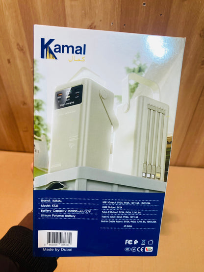 Kamal 60W 130,000mAh Fast Charging Led Power Bank K131