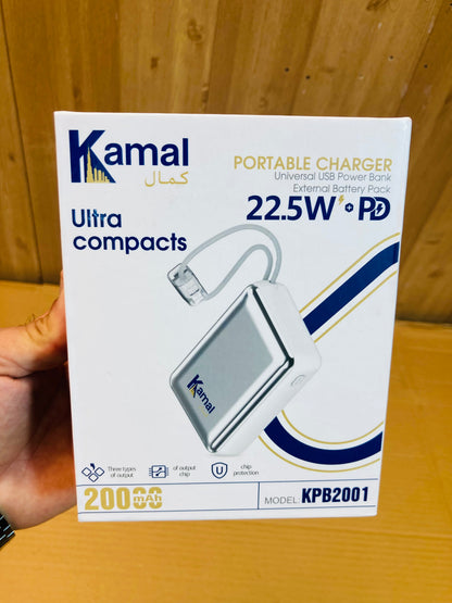 Kamal 22.5W Fast Charging Ultra Compact 20000mAh Power Bank KPB2001