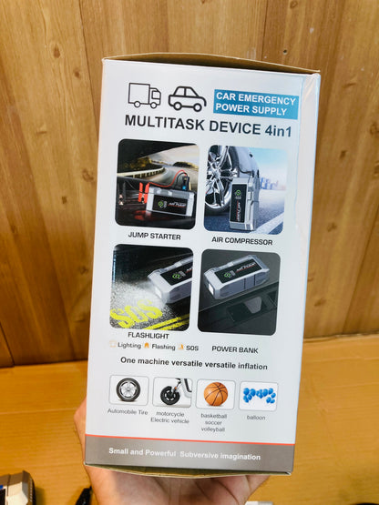 4in1 Portable Emergency Multitask Device - Jump Starter & Air Compressor