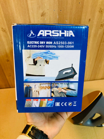 Arshia Heavy Weight Ceramic Soleplate Electric Dry Iron 1200W