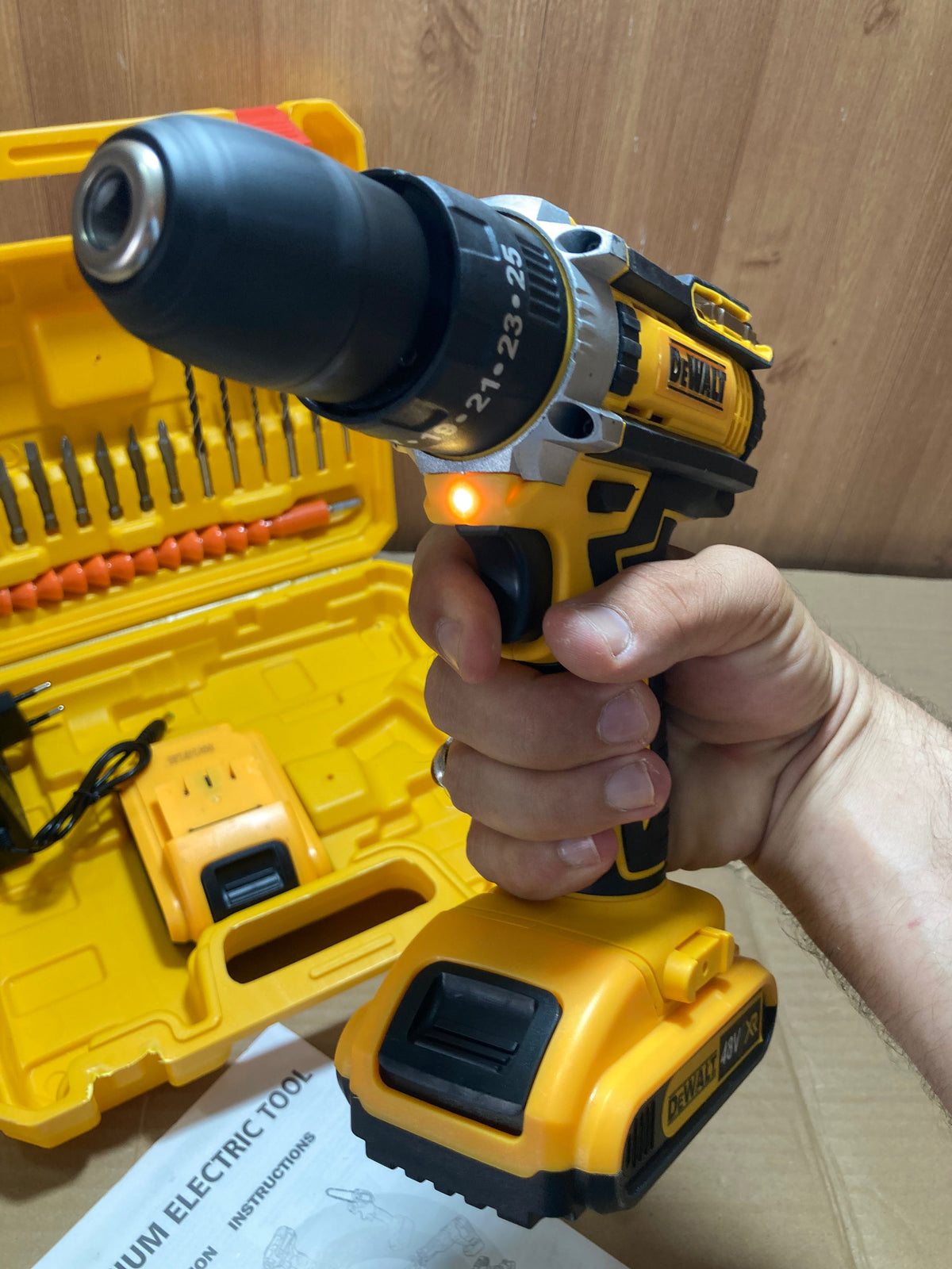 DeWalt 36V Rechargeable Drill Machine with Tool Kit