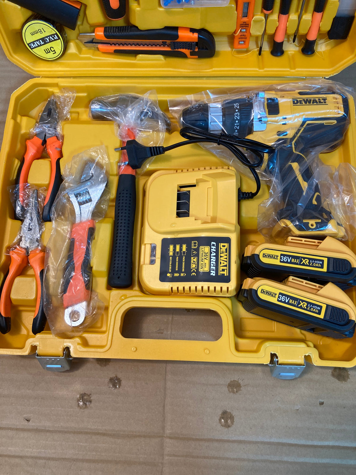 DeWalt Commercial Cordless Powerful Drill Machine 36V Double Batteries