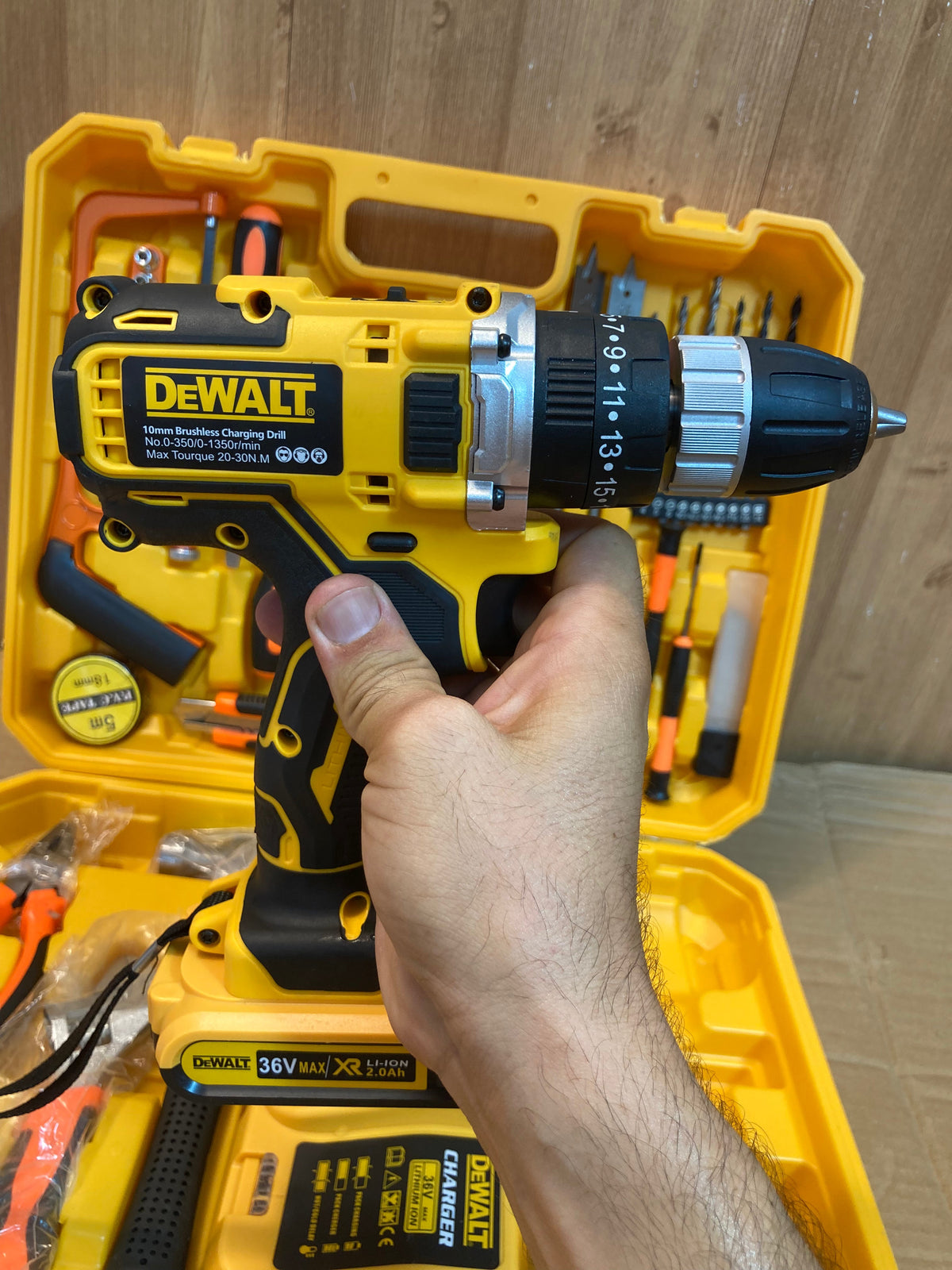 DeWalt Commercial Cordless Powerful Drill Machine 36V Double Batteries