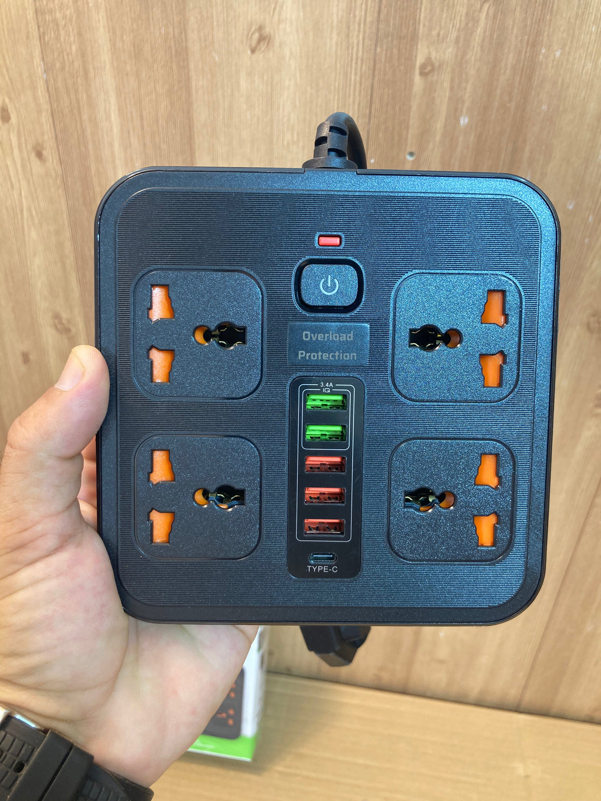 3000W Power Extension 4 Universal Socket+ 5 USB+ 1 Type-C Port BKL-666