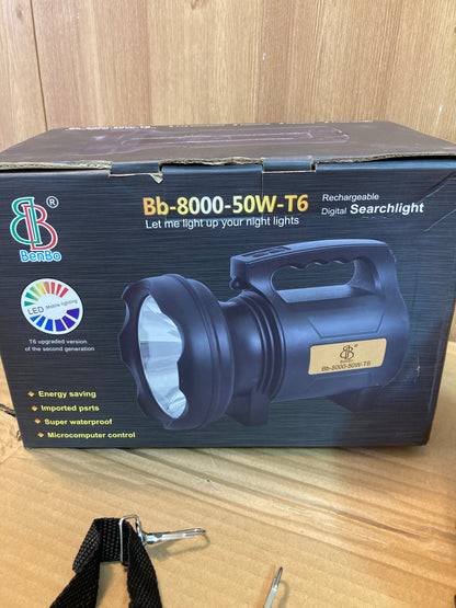 Bb-8000-50W-T6 Rechargeable Searchlight - Camping Light - Long Battery Backup