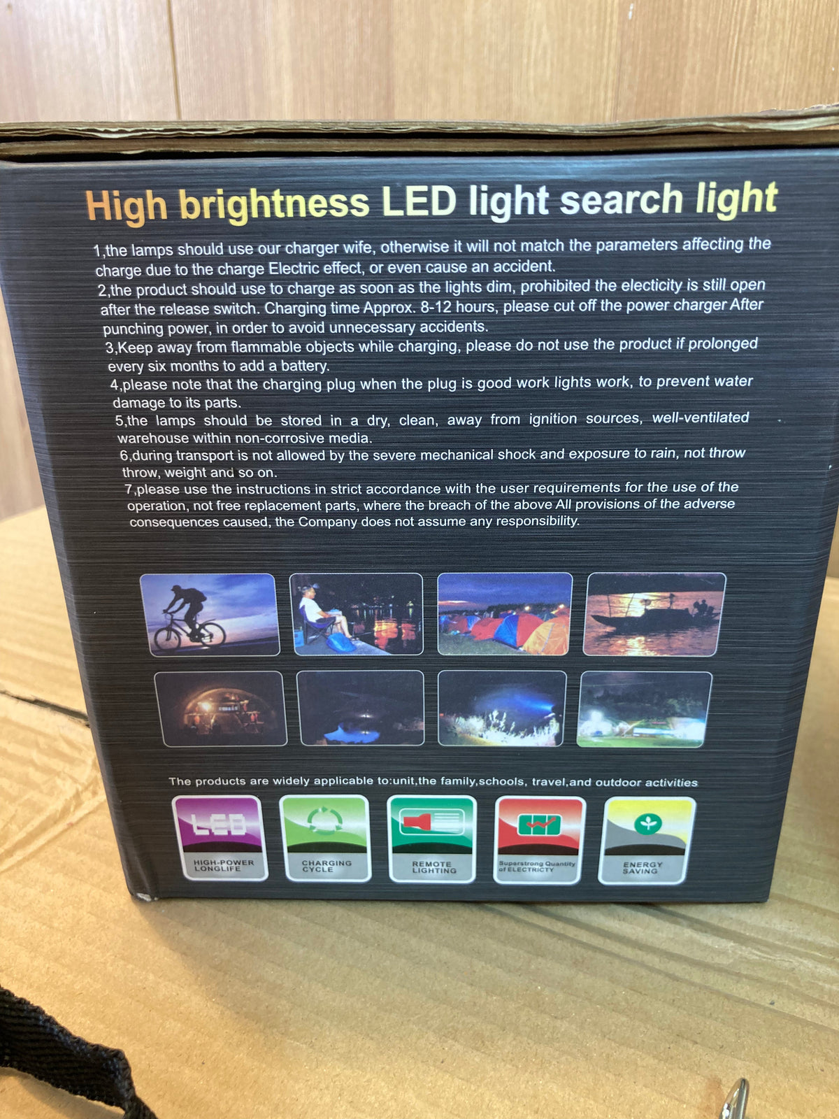 Bb-8000-50W-T6 Rechargeable Searchlight - Camping Light - Long Battery Backup