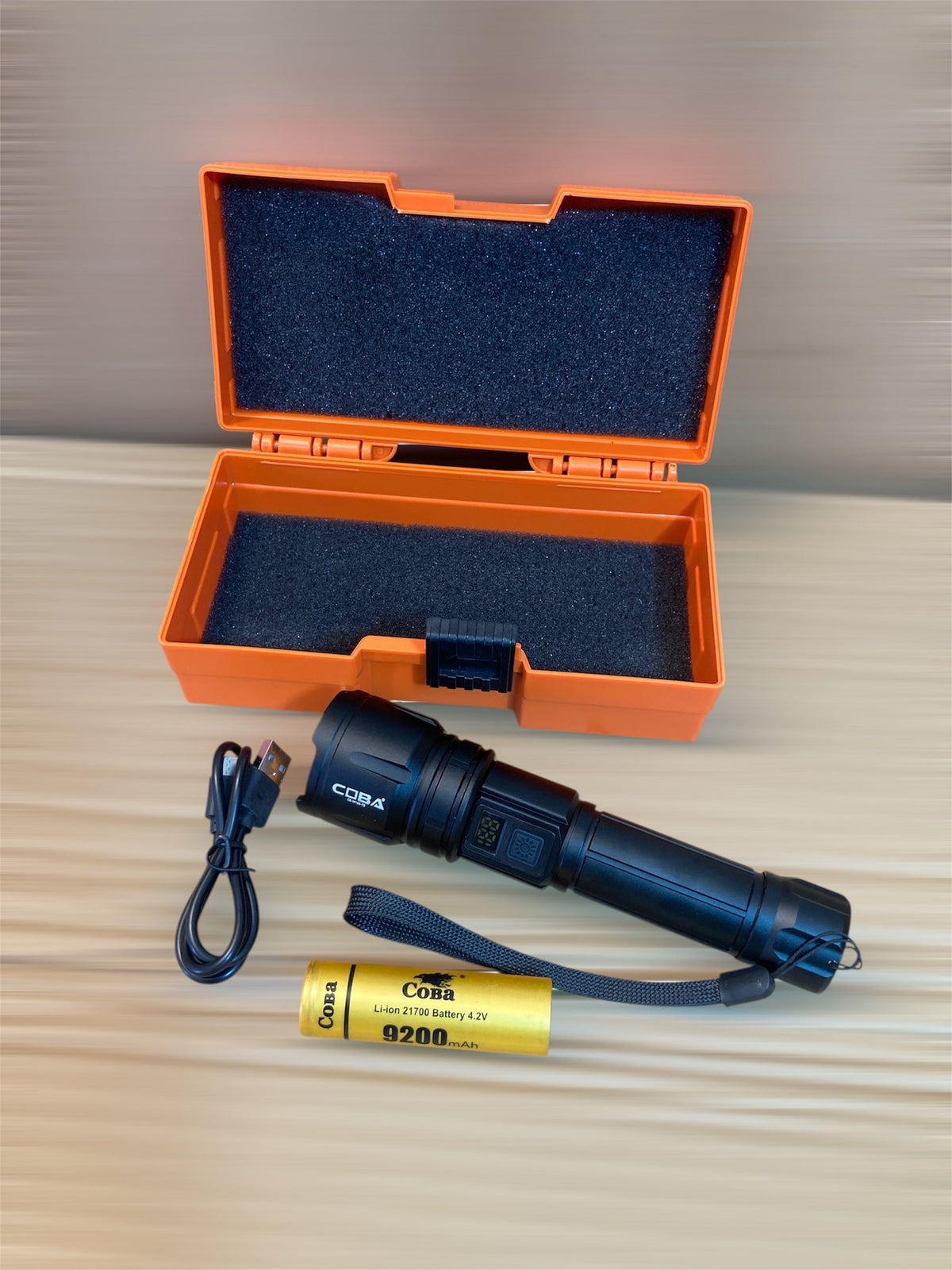COBA Compact LED Flashlight - Handheld Torch CB-M168-TG