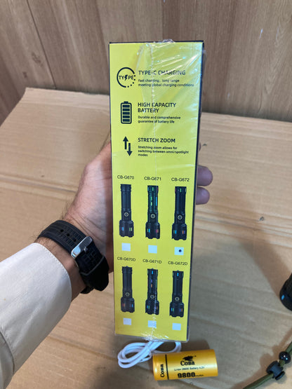 COBA Aluminium Alloy Digital Flashlight-Torch CB-G672
