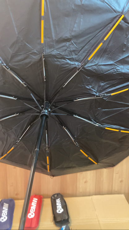 BMW Travel Friendly Wind Resistant Folding Umbrella With Carrying Pouch