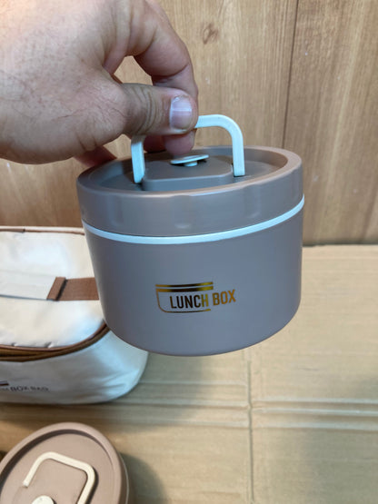 Thermal 4PCs Stainless Steel Lunch Box Set With Carrying Bag