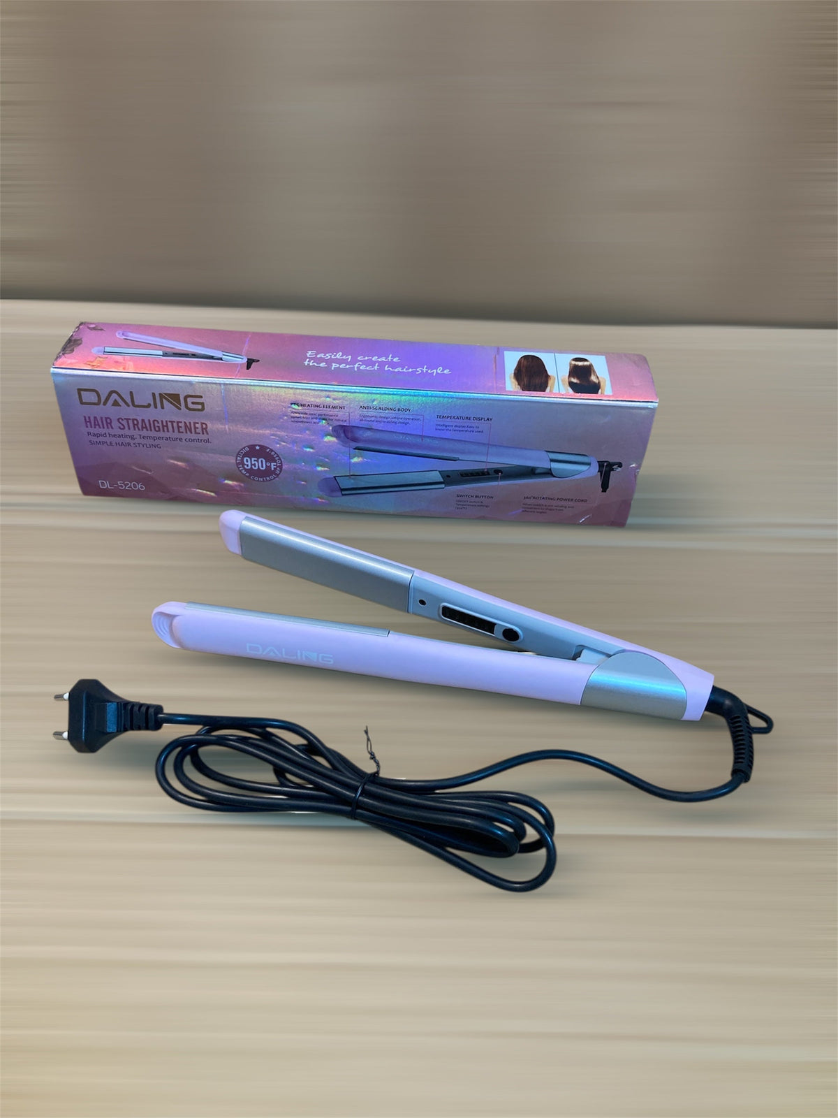 Daling 55W Ceramic Hair Straightener with 5 Heat Settings DL-5206