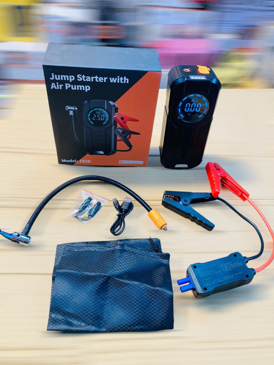 Imported 4-in-1 Emergency Portable Car Jump Starter with an Integrated Digital Air Compressor 1920