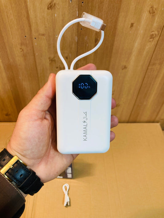 Kamal Compact Portable 30000mAh Built in Cables Fast Charging 68W Power Bank KPB038