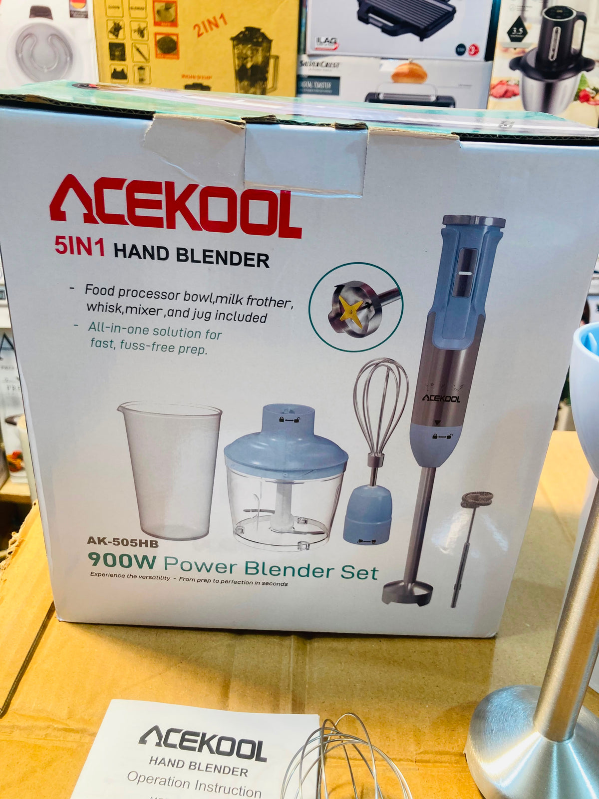 Acekool 900W 5-in-1 Hand Blender Set AK-505HB