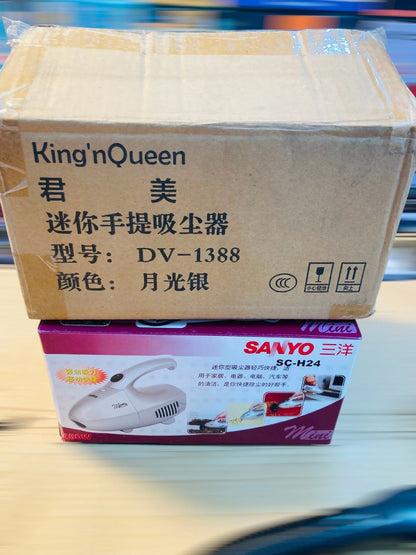 King'n Queen Mini Handheld Vacuum Cleaner with Flexible Hose and Multi-Surface Attachments DV-1388