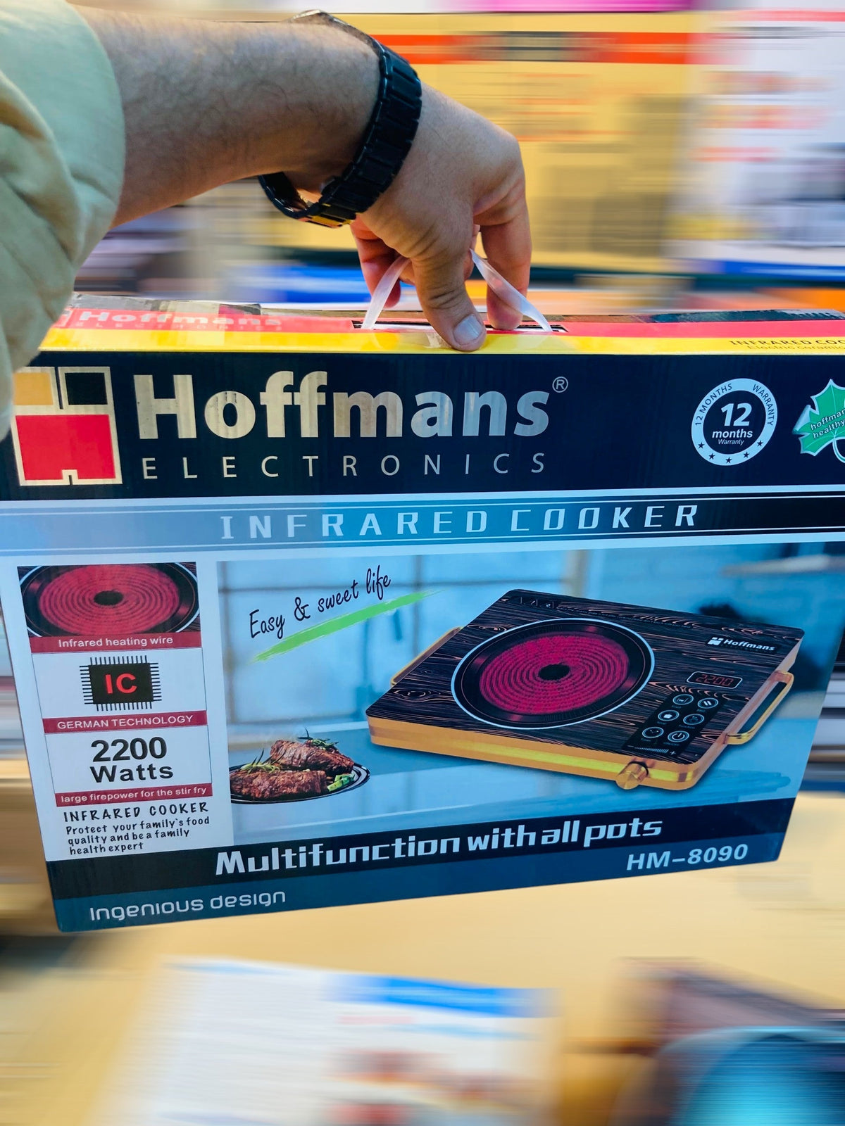 Hoffmans 2200W Multifunction Infrared Cooker – Electric Single Burner Stove Hotplate HM-8090