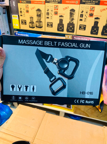 Massage Belt Fascial Gun 2-in-1 Handheld Percussion Massager & Adjustable Belt Extension HB-016