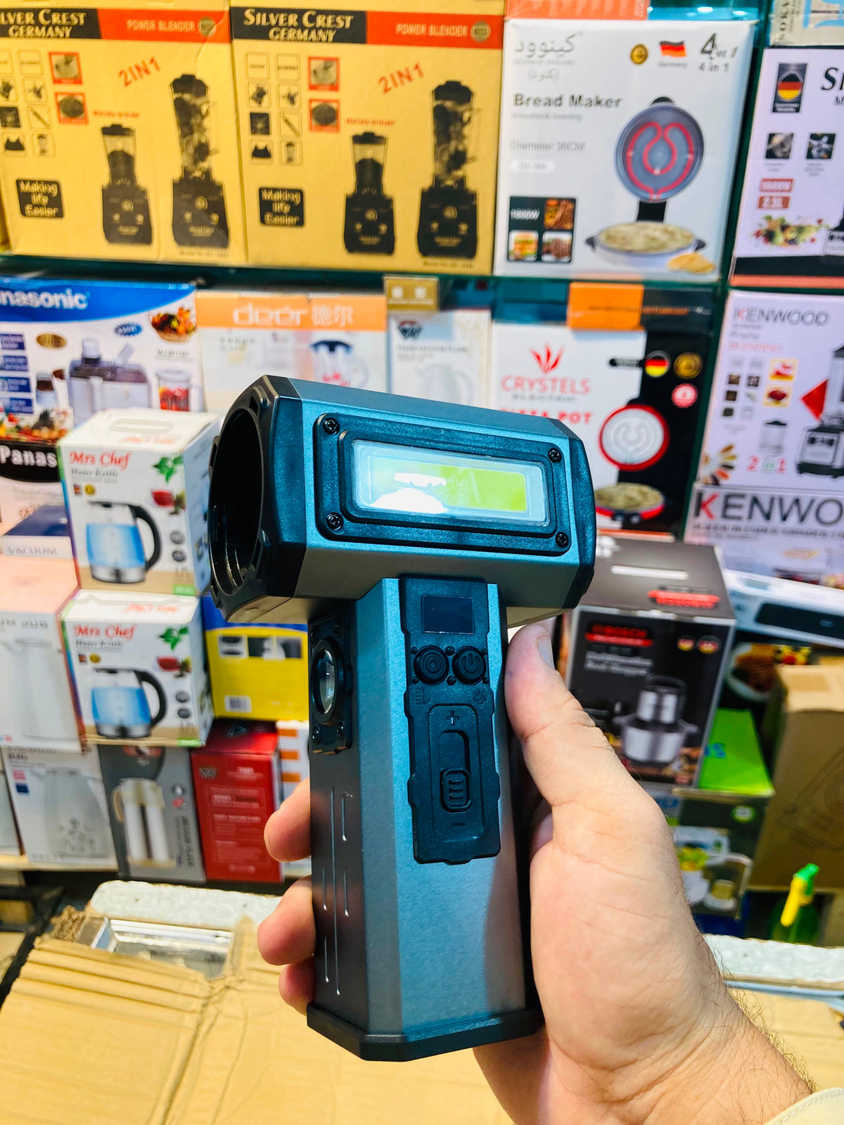 600W High Power Multi-Functional Violent Fan Handheld Turbo Blower with Digital Display & LED Light F048-1