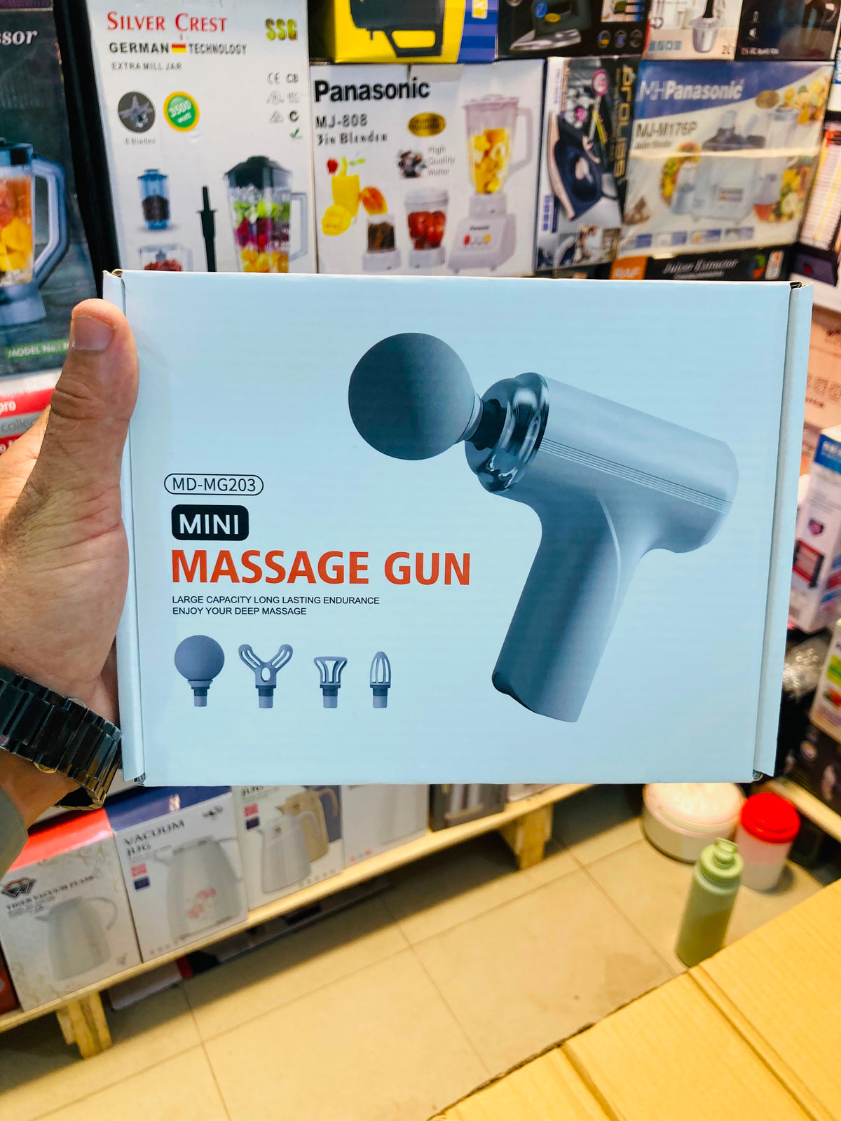 MDHL 4in1 Massage Gun  Portable Handheld Percussive Body Massager with 4 Interchangeable Heads  MD-MG203