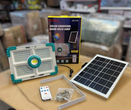 Solar Rechargeable 100W & 200W Cuba Light With Solar Panel