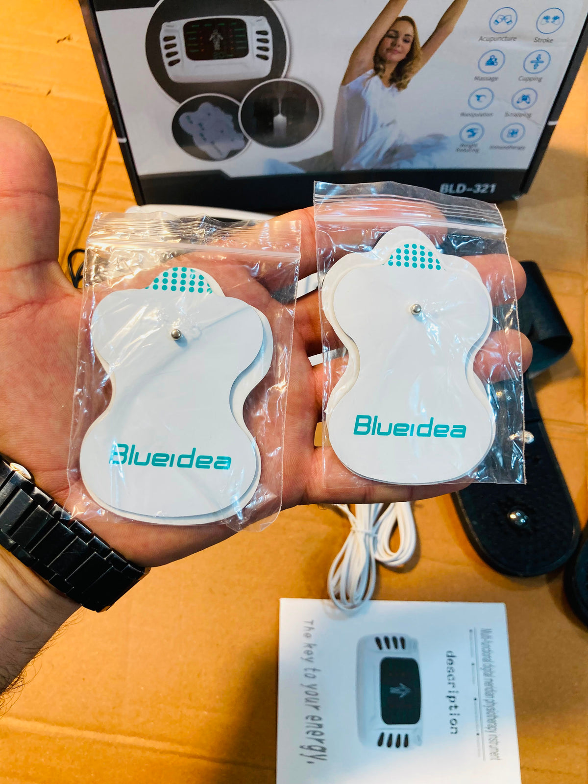 Blueidea  Electronic Pulse Massager  Digital TENS EMS Therapy Machine with 8 Massage Modes BLD-321