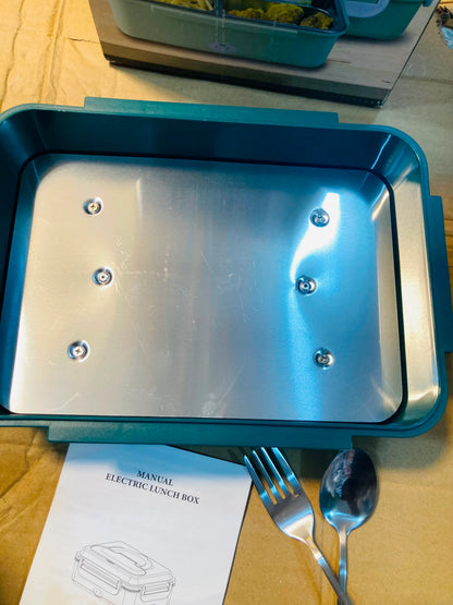 Portable Electric Lunch Box 50W Food Warmer Heater with Fork and Spoon