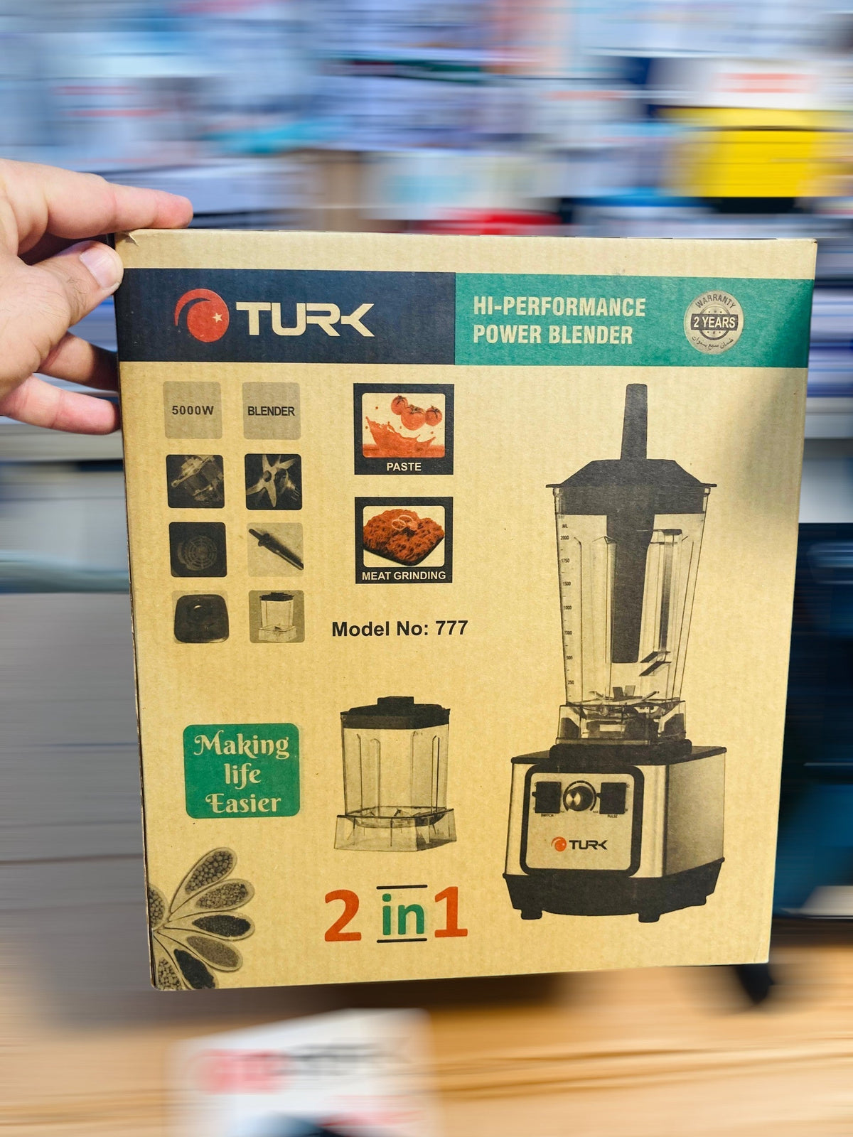 TURK 5000W 2-in-1 Hi-Performance Power Blender & Grinder Set 777