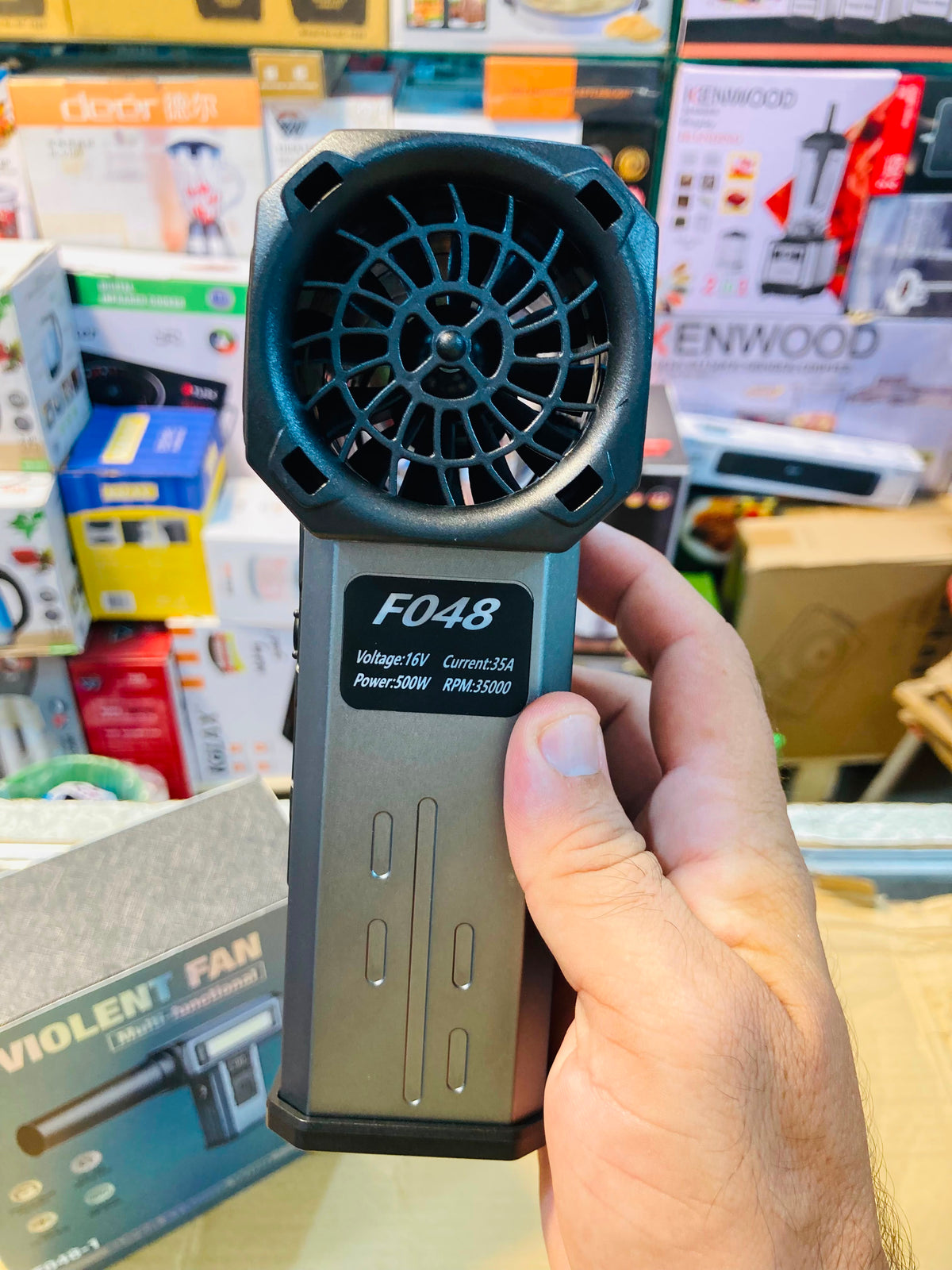 600W High Power Multi-Functional Violent Fan Handheld Turbo Blower with Digital Display & LED Light F048-1