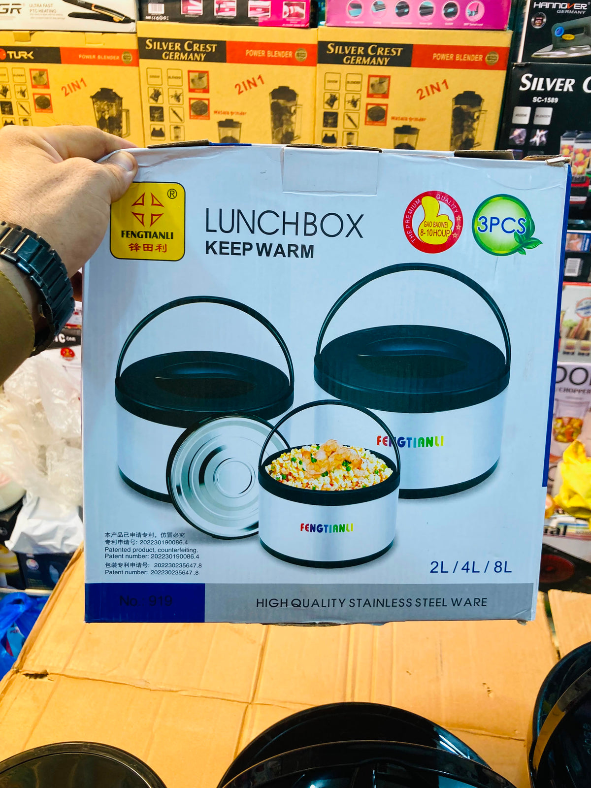 Fengtianli 3-Piece Insulated Stainless Steel Lunchbox / Hot Pot Set