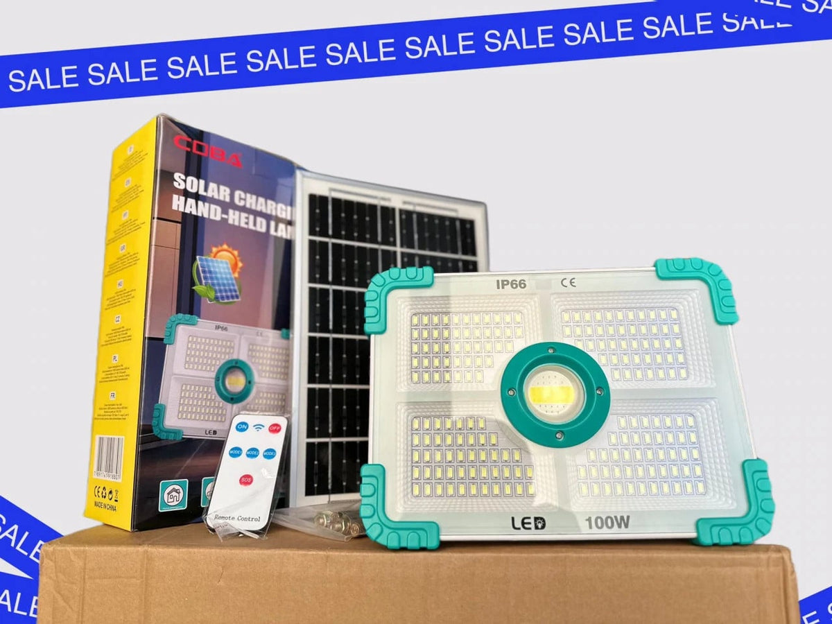 Solar Rechargeable 100W & 200W Cuba Light With Solar Panel