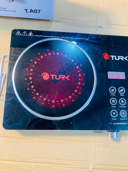 TURK Digital Infrared Cooker 3500W Electric Stove with Micro-Crystal Plate, Touch Controls & Handles T.A07