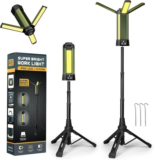 Rechargeable Portable 3.7 Ft Outdoor Camping Light with Stand