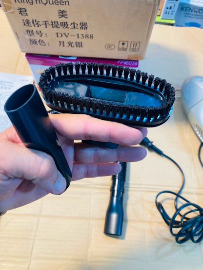 King'n Queen Mini Handheld Vacuum Cleaner with Flexible Hose and Multi-Surface Attachments DV-1388