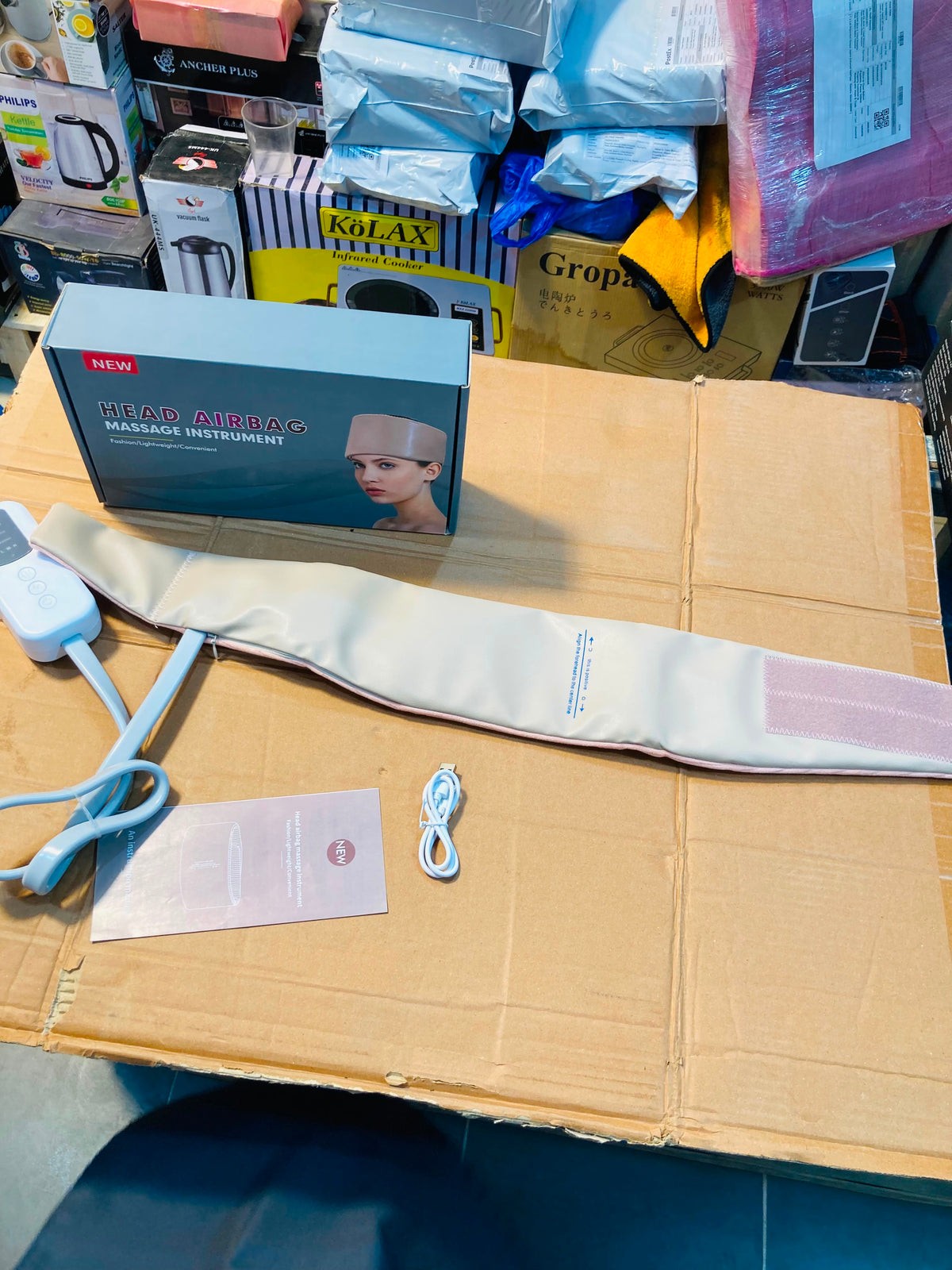 Electric Airbag Head Massager with Heating & Smart Controller 666