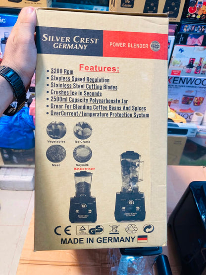 Silver Crest Germany 2-in-1 Heavy Duty Countertop Power Blender and Grinder  SC-1589