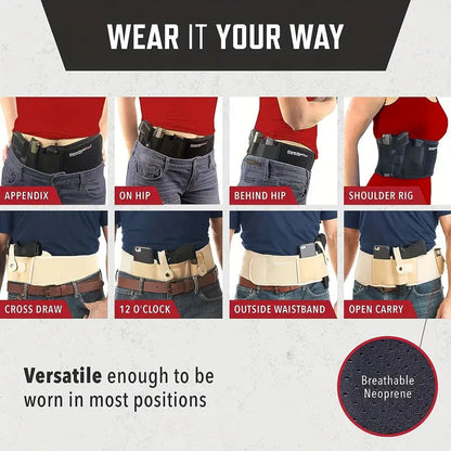 Universal Belly Band Holster Concealed Carry Gun Tactical Elastic Pistol Holster